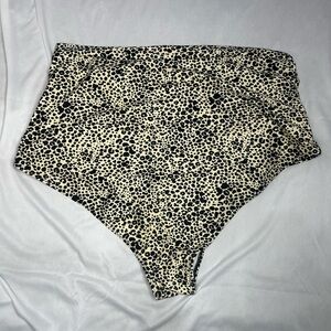 Leopard Print High-Waisted Bikini Bottom